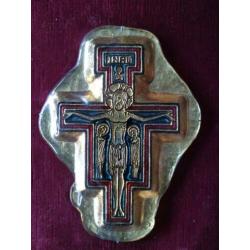 Zeer bijzonder kruis crucifix met Christus in bladgoud