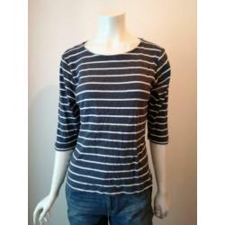 AnniRolfi blauw gestreept shirt drie kwart mouw maat L