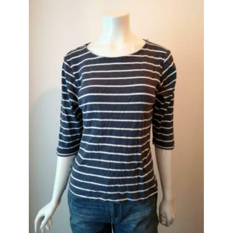 AnniRolfi blauw gestreept shirt drie kwart mouw maat L