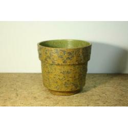 vintage bloempot groen berkenbast chamotte