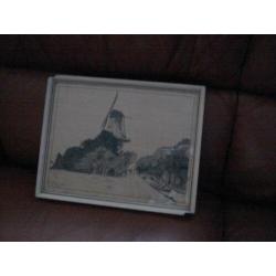 Oud antiek abstract aquarel.