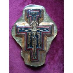 Zeer bijzonder kruis crucifix met Christus in bladgoud