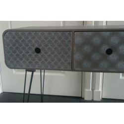 VidaXL Wandtafel met 3 lades grijs