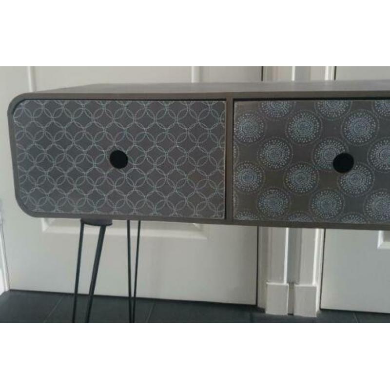 VidaXL Wandtafel met 3 lades grijs