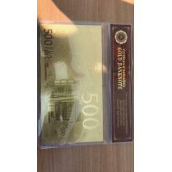 24K goud verguld 500 euro biljet