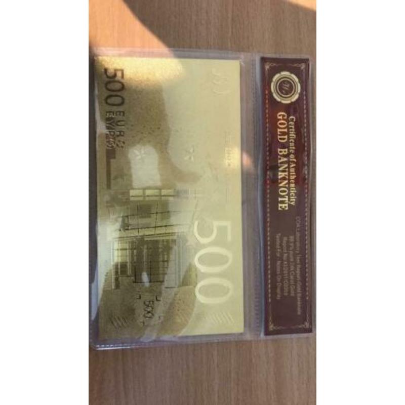 24K goud verguld 500 euro biljet
