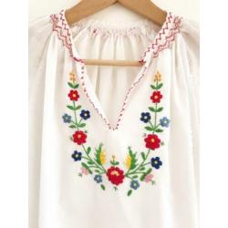 Vintage Hongaarse top geborduurd bohemian Free People romy