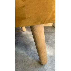 Velours velvet oker geel fauteuil / stoel