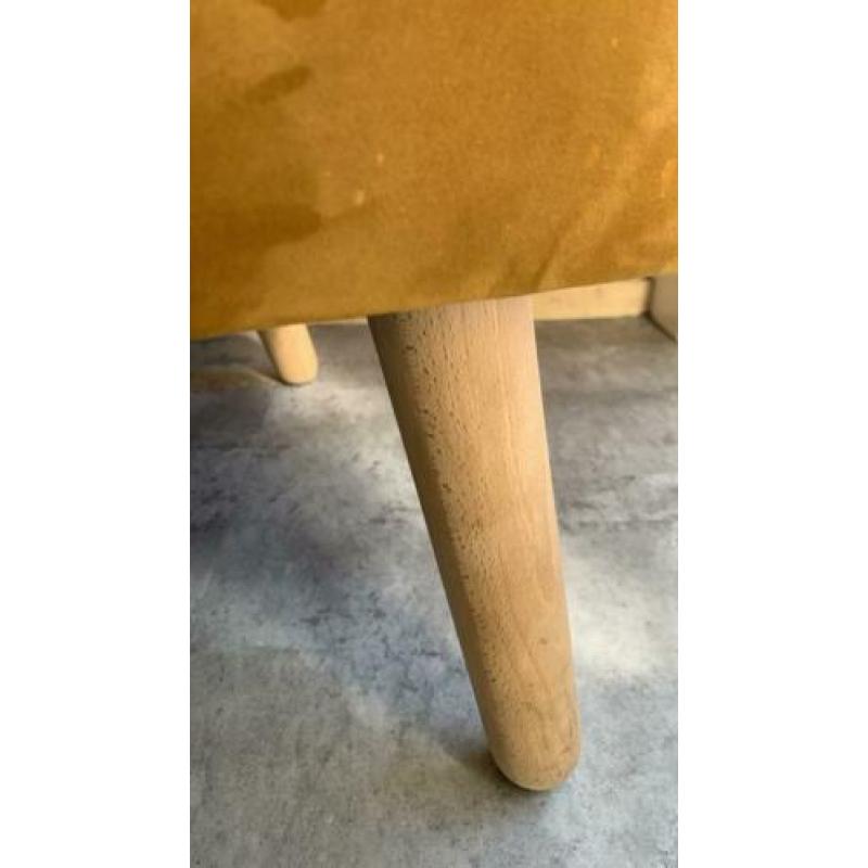 Velours velvet oker geel fauteuil / stoel