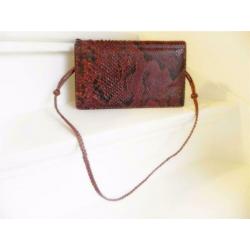 1779 VINTAGE Snake slangenleren tas schoudertas