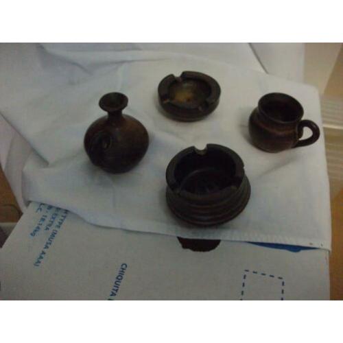 4 miniatuur potjes ong. 7 cm