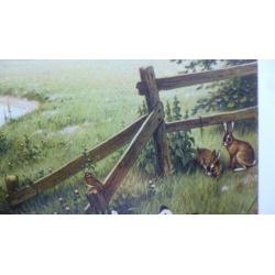 Prachtige natuurkaart "aan de rivier" van M.A.Koekkoek