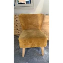 Velours velvet oker geel fauteuil / stoel