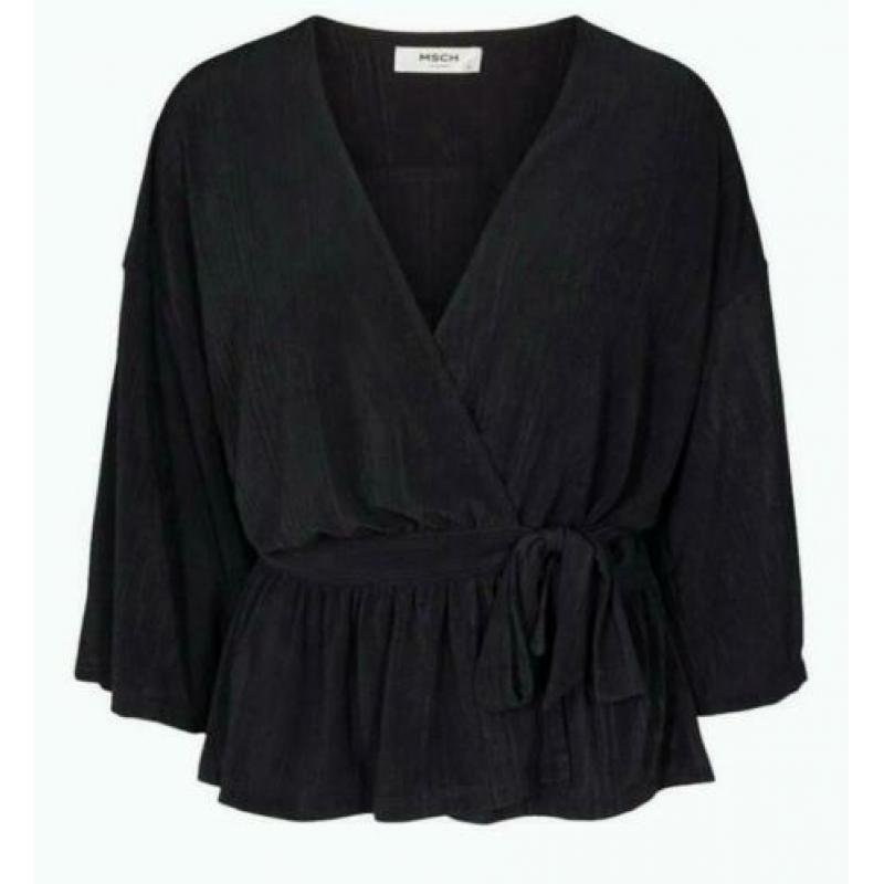 MSCH Copenhagen wrap top, zwart. Maat s/m