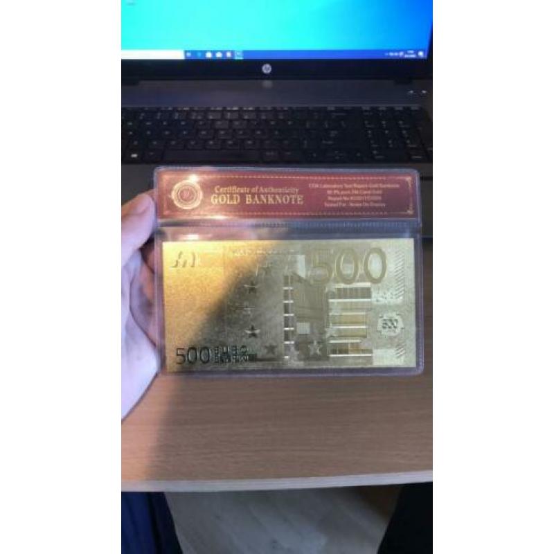 24K goud verguld 500 euro biljet