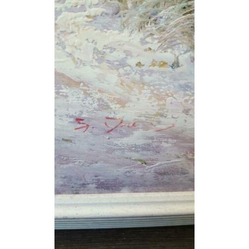 Olieverf schilderij zeegezicht zeezicht