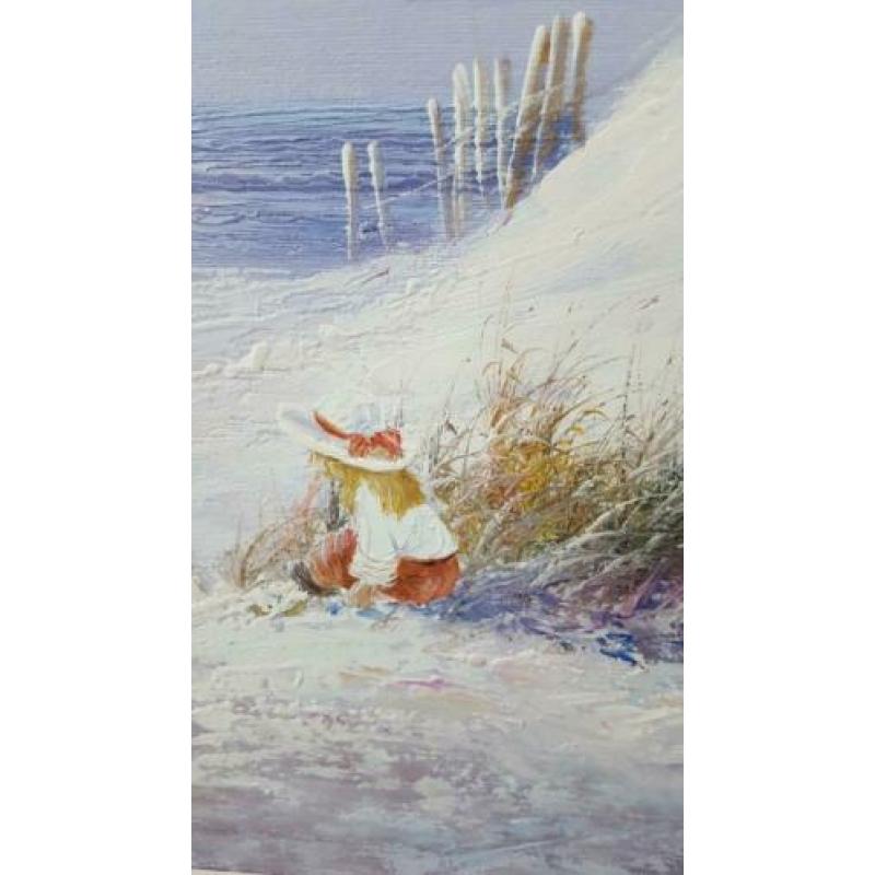 Olieverf schilderij zeegezicht zeezicht
