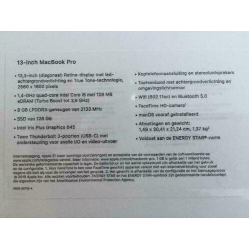 MacBook Pro 13 inch 2019 Space Gray (Nieuw en geseald)