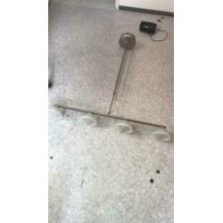 hanglamp halogeen melkglazen kelkjes dimmer rvs