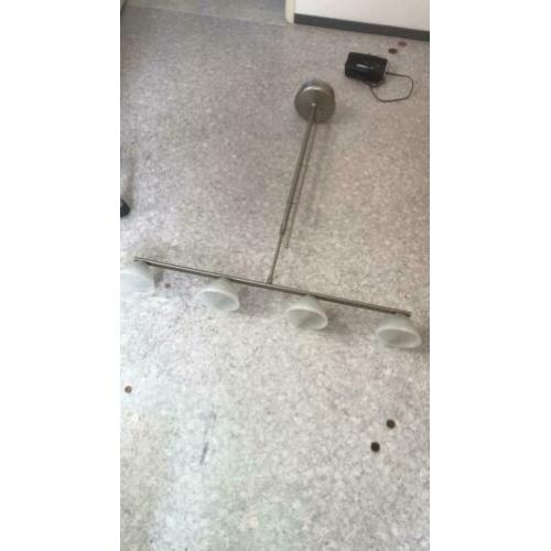 hanglamp halogeen melkglazen kelkjes dimmer rvs