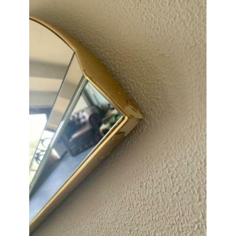 Vintage waaier spiegel Hollywood Regency