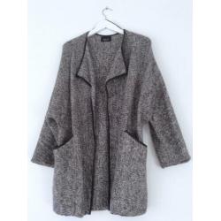 Grijze knitwear jas, Zara, maat M