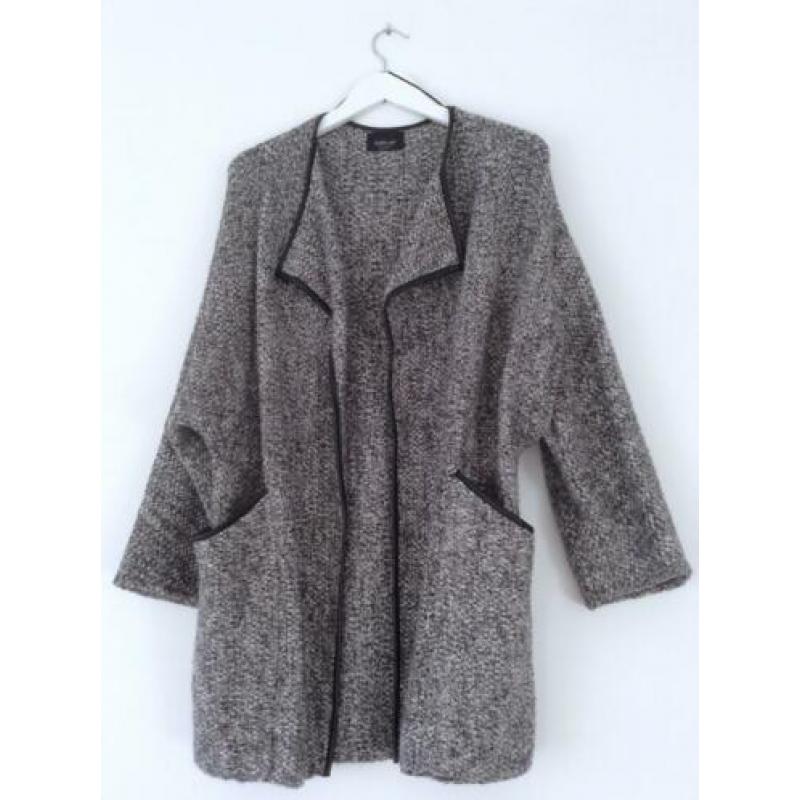 Grijze knitwear jas, Zara, maat M