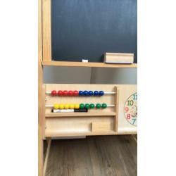 Schoolbord whiteboard magneet met krijtjes en klok telraam