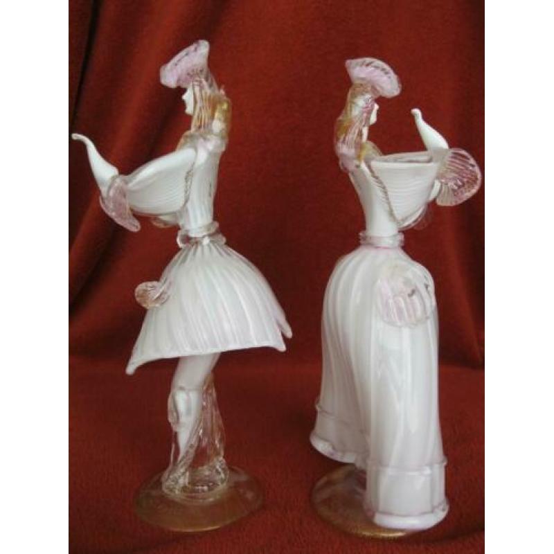 Twee grote Bardioli Murano Florentijnse dansers.