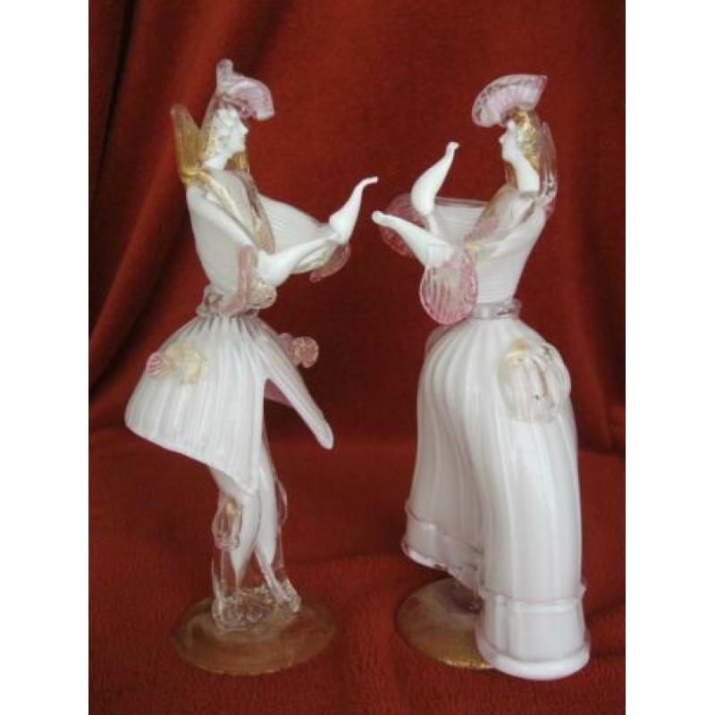 Twee grote Bardioli Murano Florentijnse dansers.