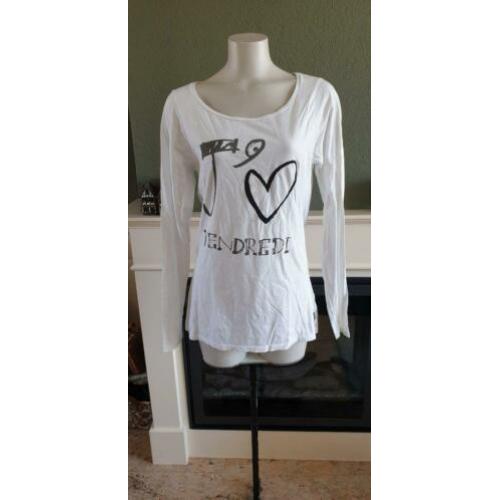 ZGAN wit Maison Scotch tshirt top mt 4 / L witte shirt print