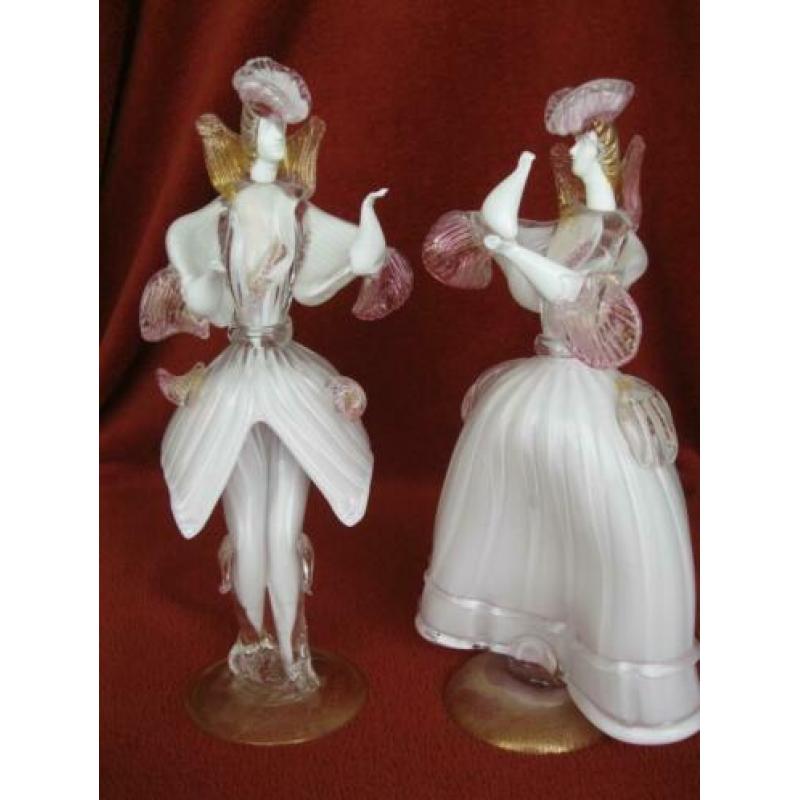 Twee grote Bardioli Murano Florentijnse dansers.