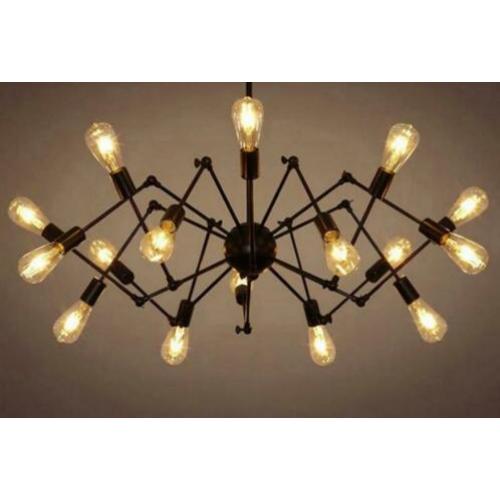 Industriële lamp met verstelbare armen. Inclusief lampen.