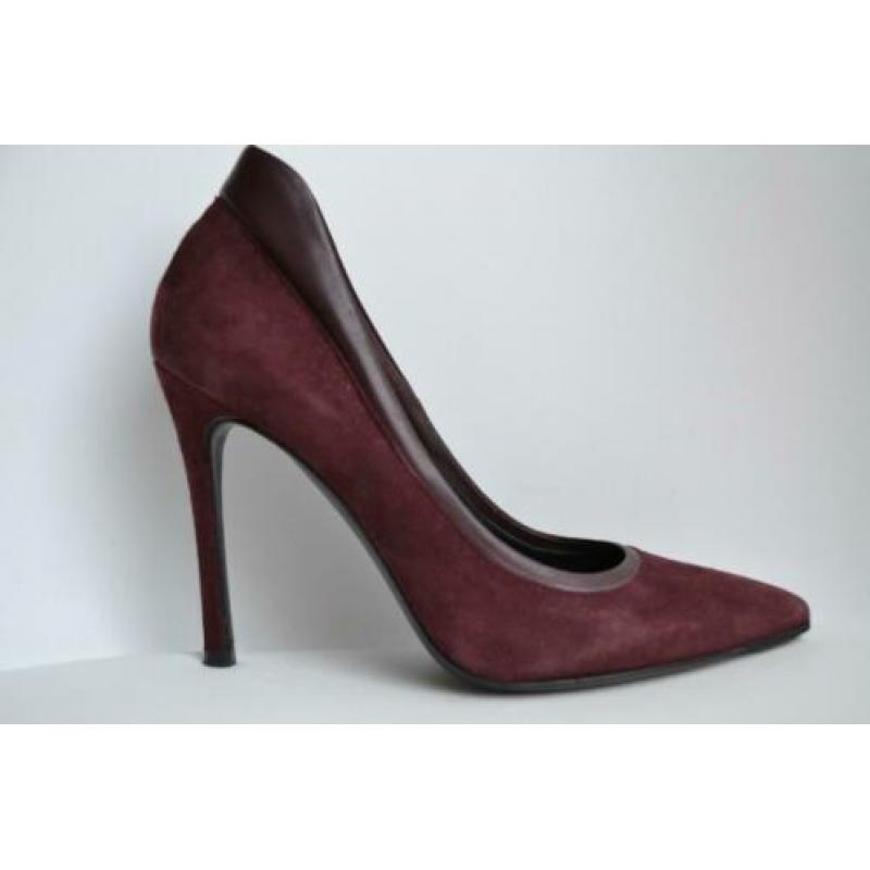 Guglielmo rotta rood bordeaux suede pumps hakken maat 38,5