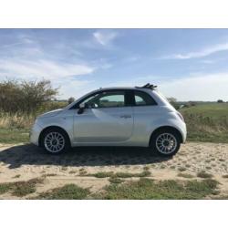 Fiat 500 Lounge Cabrio 2012 twin-air turbo in Parelmoer wit
