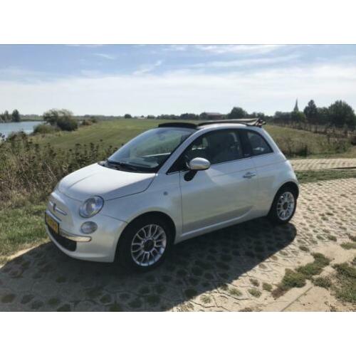 Fiat 500 Lounge Cabrio 2012 twin-air turbo in Parelmoer wit