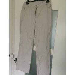 heerlijke dunne linnen zomer broek beige wit mt 44 canda C&A