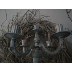 Oude brocante kandelaar 5-arms hoogte 31cm *Etage3*