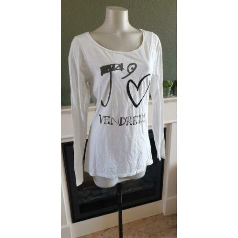 ZGAN wit Maison Scotch tshirt top mt 4 / L witte shirt print