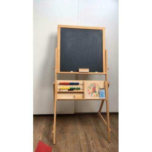 Schoolbord whiteboard magneet met krijtjes en klok telraam