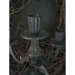 Oude brocante kandelaar 5-arms hoogte 31cm *Etage3*