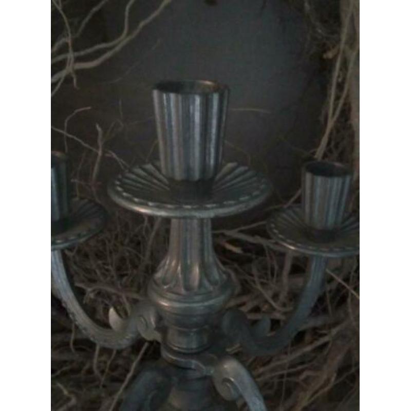Oude brocante kandelaar 5-arms hoogte 31cm *Etage3*