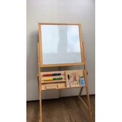 Schoolbord whiteboard magneet met krijtjes en klok telraam