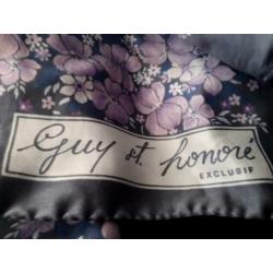 Vintage designer sjaal shawl Guy ST. Honoré wit violet roze