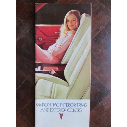 1974 Pontiac Interior trim en kleurenfolder