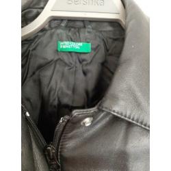 Echte leren jas Benetton maat 36