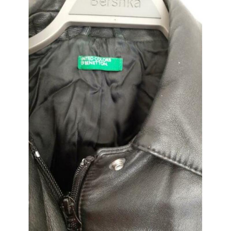 Echte leren jas Benetton maat 36