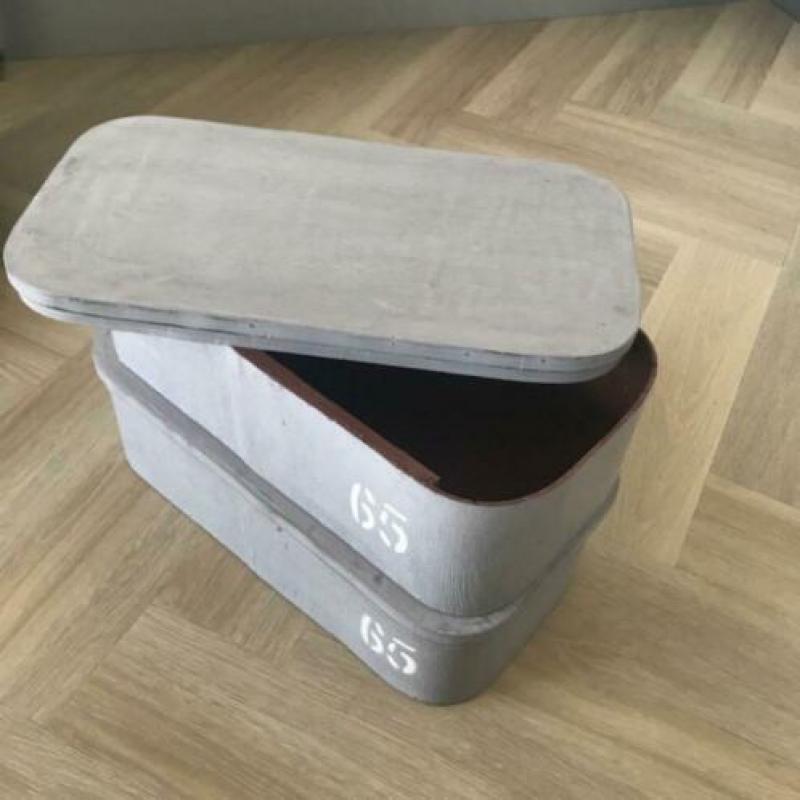 Opbergbox 2x, hout, lichtgrijs