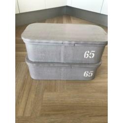 Opbergbox 2x, hout, lichtgrijs