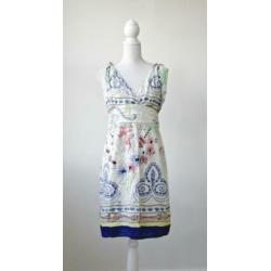 Not the Same - NTS zomer jurk wit met print / zijde maat 40